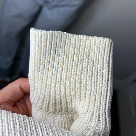 Sezane Women's Leontine Jumper Sweater in Ecru Navy Knit Cotton Size Small - Picture 10 of 10